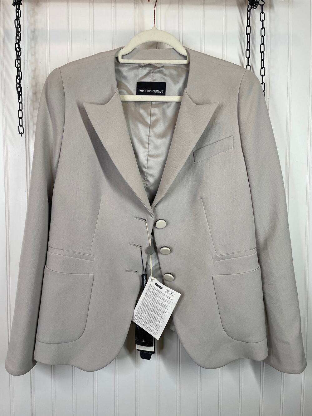 NWT Emporio Armani Gray Single Breasted Blazer Corpcore Office Corporate 12